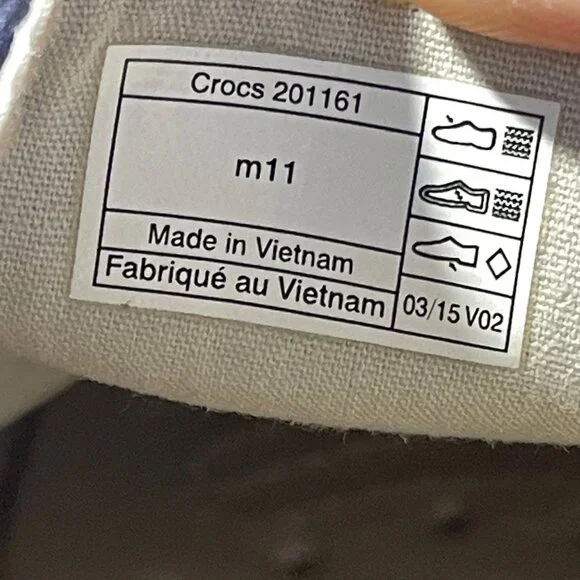 Crocs Men's Walu Luxe Canvas Slip-On Loafer Navy Brown 201161 M 11‎ Comfort